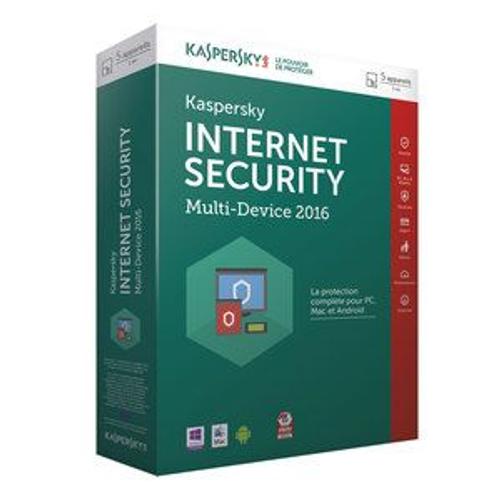 Kaspersky Internet Security Multi Device 2016 - Version Boîte (1 An) - 5 Périphériques - Win, Mac, Android, Ios, Windows Phone - France)