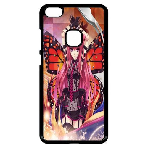 Coque - Fille Manga Rose - Compatible Avec Huawei Ascend P10 Lite - Plastique - Bord Noir