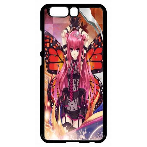 Coque - Fille Manga Rose - Compatible Avec Huawei Ascend P10 - Plastique - Bord Noir