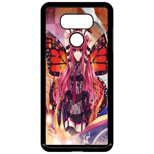 Coque Pour Lg G6 - Fille Manga Rose - Noir