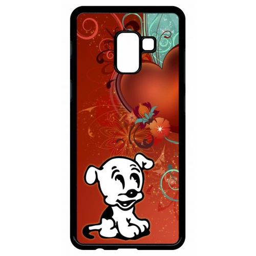 Coque Pour Galaxy A8+ (2018) - Chien Love - Noir