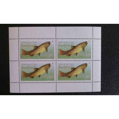 Timbre Allemagne Rda - Ddr Yt 2716 A Truite Brune (Salmo Trutta F. Fario) 1987