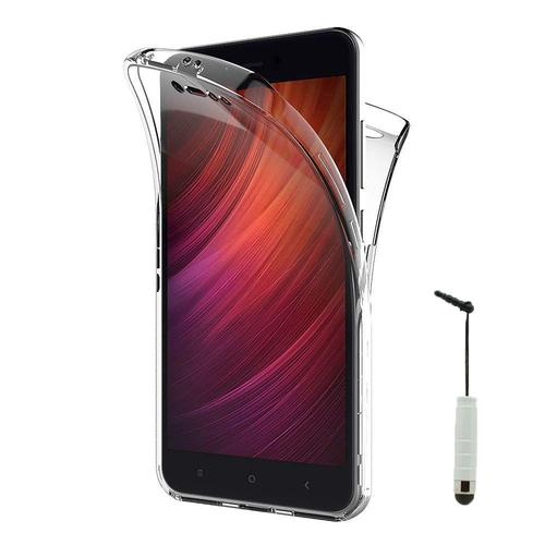 Coque Avant Et Arrière Silicone Pour Xiaomi Redmi Note 5a Prime/ 5a Pro 5.5" 360° Protection Intégrale - Transparent + Mini Stylet