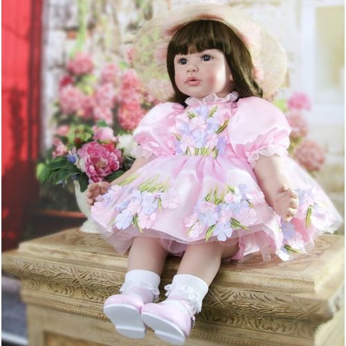 60 Cm Reborn Bebe Fille Poupee Jouet Pour Enfants Belle Vinyl Enfant Princesse Bebes Poupee Avec Chapeau Rakuten