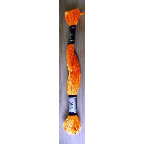 Dmc 25.Mouliné Spécial Coton A Broder Coloris N°740 (Orange) Made In France 100% Coton 8 M Garantie Grand Teint.