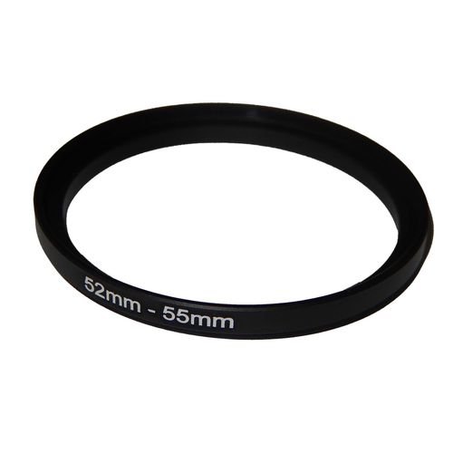 vhbw Bague d'adaptation de filtre Step-Up de 52 mm vers 55 mm pour objectif d'appareil photo - Adaptateur, métal, noir