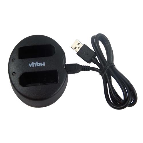 vhbw Chargeur double compatible avec Canon EOS 1100D, , 2000D, 1200D, 4000D, 1300D caméra caméscope action-cam + témoin de charge 8,4 V