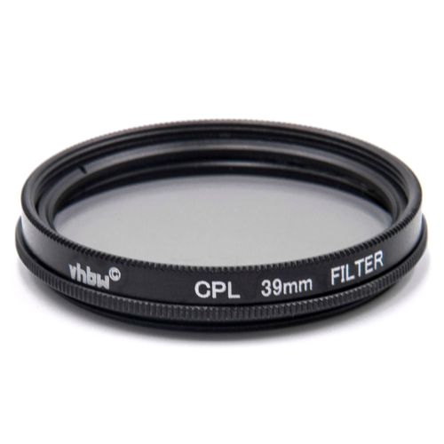 vhbw Filtre polarisant universel pour les objectifs d'appareil photo 39mm - Polariseur circulaire (CPL), noir