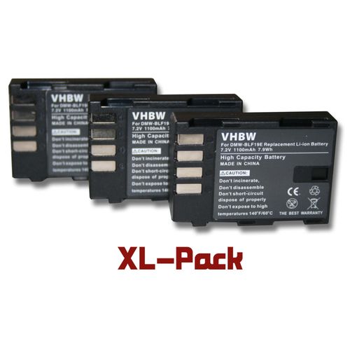 vhbw 3x Batterie compatible avec Sigma SD Quattro appareil photo digital reflex APRN (1100mAh, 7,2V, Li-ion)