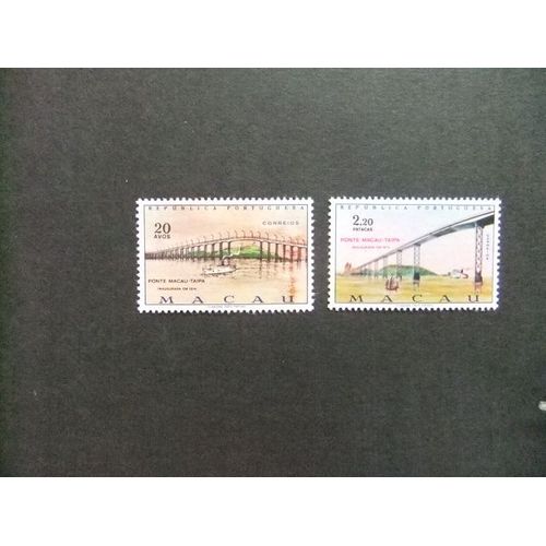 Macao Macau 1974 Inaguración Del Puente Macao - Taipa Yvert 431 /32 * Mh