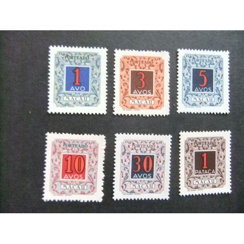 Macao Macau 1952 Sellos Tax De Angola - Leyenda Macao Yvert Tax 56 / 61 * Mh