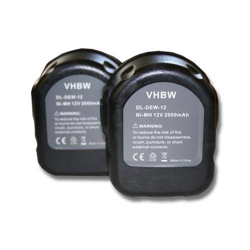 vhbw 2x Batteries presses compatible avec Rems, accu 12 V NI-CD / NI-H (2000mAh NiMH 12 V)