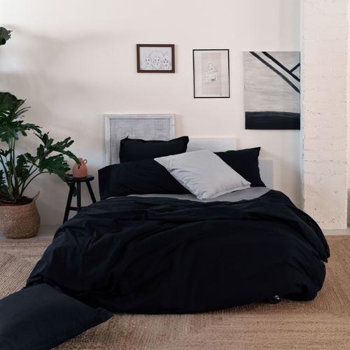 Basic Housse De Couette Noir