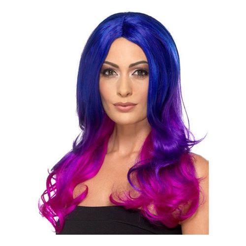 Perruque Bleue Et Rose Avec Dégradé (Taille Unique Femme)