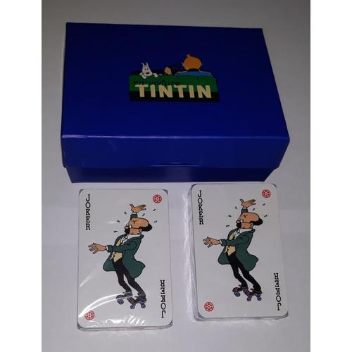 Boite De 2 Jeux De Cartes - Tintin En Voiture (Cartes Neuves Scellées)