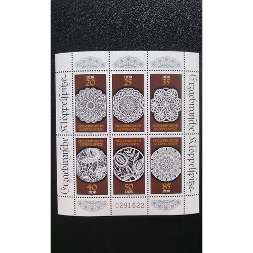 Timbre Allemagne Rda - Ddr Yt 2821-2826 Séries: Lacets D'erzgebirge 1988