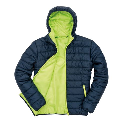 Doudoune ? Capuche Homme - R233m - Bleu Marine Et Lime