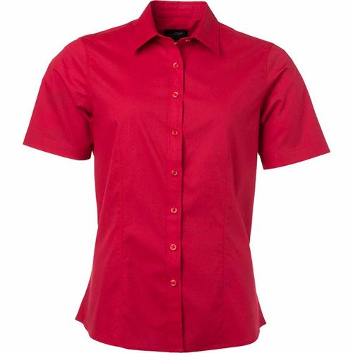 Chemise Popeline Manches Courtes - Jn679 - Femme - Rouge