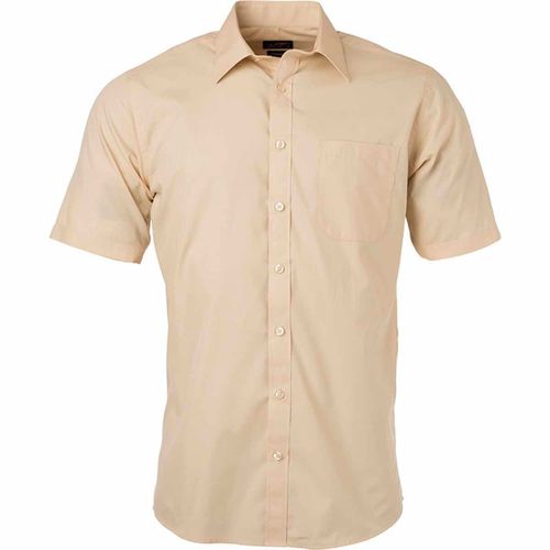 Chemise Popeline Manches Courtes - Jn680 - Homme - Beige Pierre
