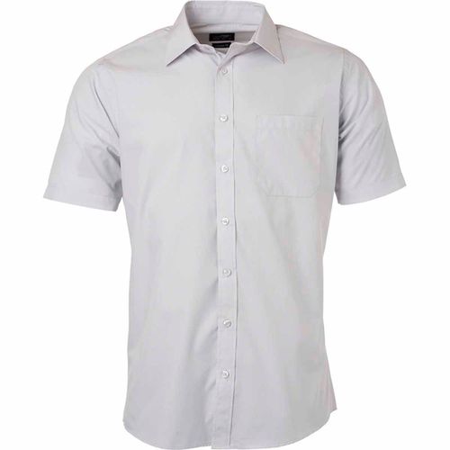 Chemise Popeline Manches Courtes - Jn680 - Homme - Gris Clair