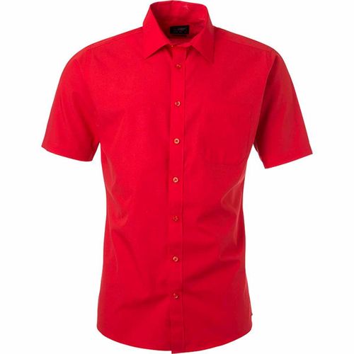 Chemise Popeline Manches Courtes - Jn680 - Homme - Rouge Tomate