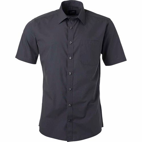 Chemise Popeline Manches Courtes - Jn680 - Homme - Gris Carbone