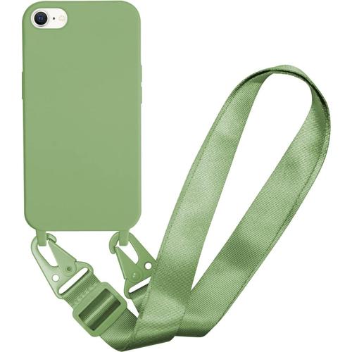 Coque Iphone 6 7 8 Avec Cordon Corde Réglable Coque Pour Téléphone Portable Antichoc Coque Souple En Silicone Vert Clair