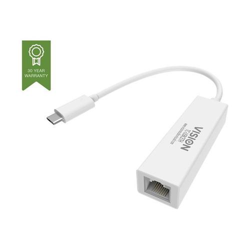 Vision TC-USBCETH - Adaptateur réseau - USB-C - 1GbE - 1000Base-T - blanc