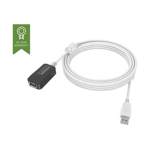 Vision Techconnect - Rallonge de câble USB - USB (F) pour USB (M) - USB 2.0 - 5 m - actif - blanc