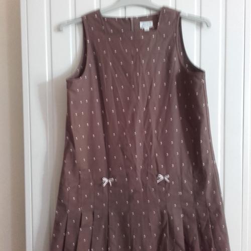 Robe Jacadi Coton 12 Ans Marron Et Pois Roses