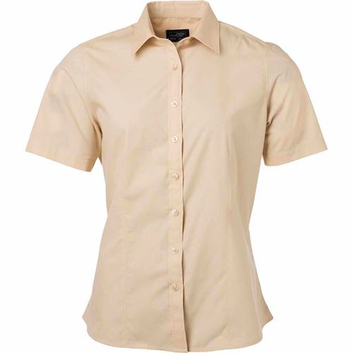 Chemise Popeline Manches Courtes - Jn679 - Femme - Beige Pierre