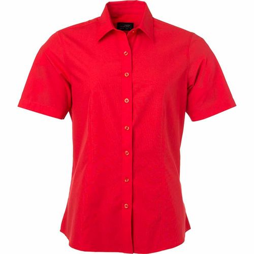 Chemise Popeline Manches Courtes - Jn679 - Femme - Rouge Tomate