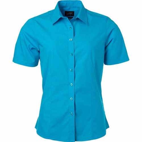 Chemise Popeline Manches Courtes - Jn679 - Femme - Bleu Turquoise