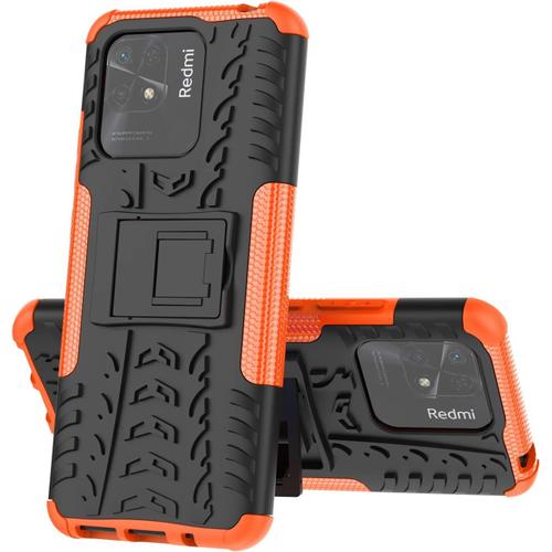 Coque Pour Redmi 10c Protection Militaire Shockabsorption Et Antirayures Amovible 2 En 1 Coque De Xiaomi Redmi 10c. Hyun Orange