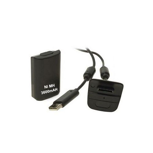 Batterie Rechargeable 3600mah Et Câble Rechargeable Pour Xbox 360 (Noir)