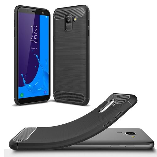 Samsung Galaxy J6 2018 Coque De Protection Brossée Carbon Fiber Antichoc J6 - Accessoires Pochette Exceptional Case ¿