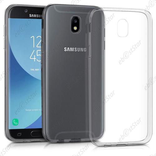 Ebeststar ® Film Protection Écran En Verre Trempé + Coque Silicone Gel Ultra Fine Housse Etui Souple Pour Samsung Galaxy J7 2017 Sm-J730f, Couleur Transparent [Dimensions Precises De Votre Appareil : 152.4 X 74.7 X 7.9 Mm, Écran 5.5'']