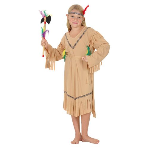 Déguisement Indienne Beige Fille - Taille: S 4-6 Ans (110-120 Cm)