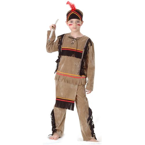 Déguisement Indien Marron Clair Garçon - Taille: L 10-12 Ans (130-140 Cm)