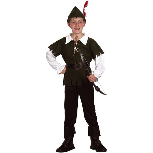 Déguisement Garçon Des Bois Noir Et Vert - Taille: M 7-9 Ans (120-130 Cm)