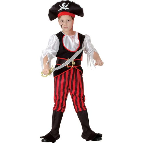 Déguisement Pirate Effet Satiné Garçon - Taille: M 7-9 Ans (120-130 Cm)