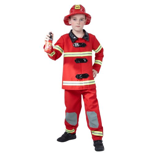 Déguisement Pompier Rouge Enfant - Taille: S 4-6 Ans (110-120 Cm)