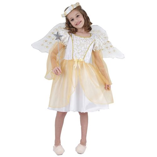 Déguisement Ange Blanc Et Doré Fille - Taille: S 4-6 Ans (110-120 Cm)