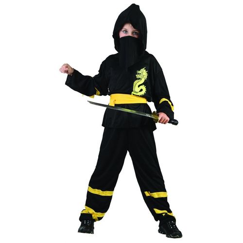 Déguisement Ninja Ceinture Jaune Garçon - Taille: L 10-12 Ans (130-140 Cm)