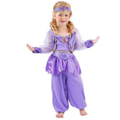 Déguisement Danseuse Orientale Violette Fille - Taille: Xs 3-4 Ans (92-104 Cm)