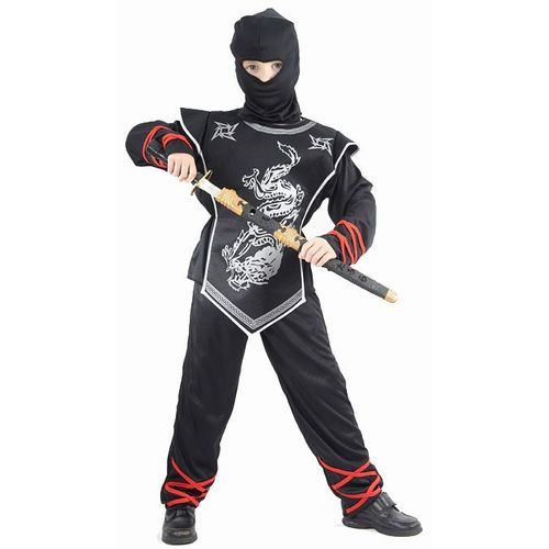 Déguisement Ninja Dragon Argenté Garçon - Taille: M 7-9 Ans (120-130 Cm)