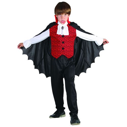 Déguisement Vampire Garçon Rouge Halloween - Taille: S 4-6 Ans (110-120 Cm)