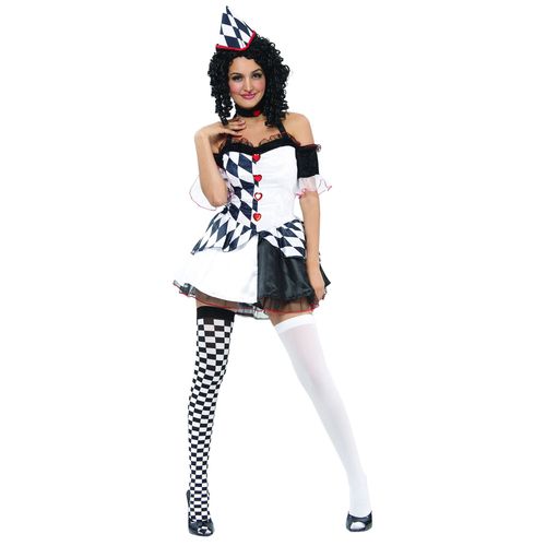 Déguisement Arlequin Noir Et Blanc Sexy Femme - Taille: Small
