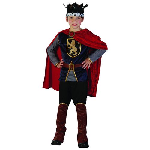 Déguisement Roi Médiéval Effet Velours Garçon - Taille: L 10-12 Ans (130-140 Cm)