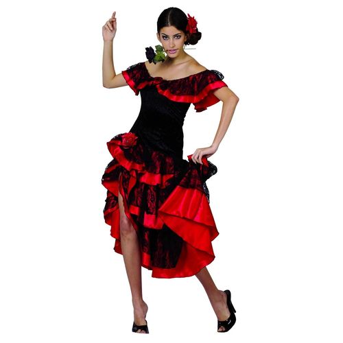Déguisement Danseuse De Flamenco Femme Rouge Et Noir - Taille: M / L